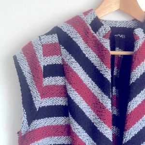 Vintage Striped Woven Long Vest